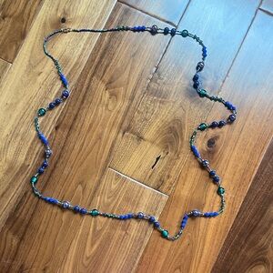 Elegant Blue and Green Beaded Necklace